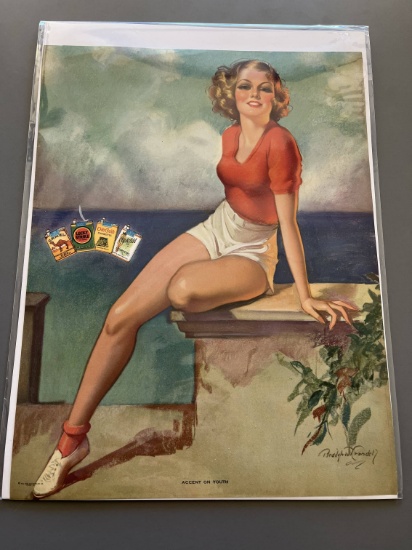 1940's Cigarette Pin-Up Advertising Poster