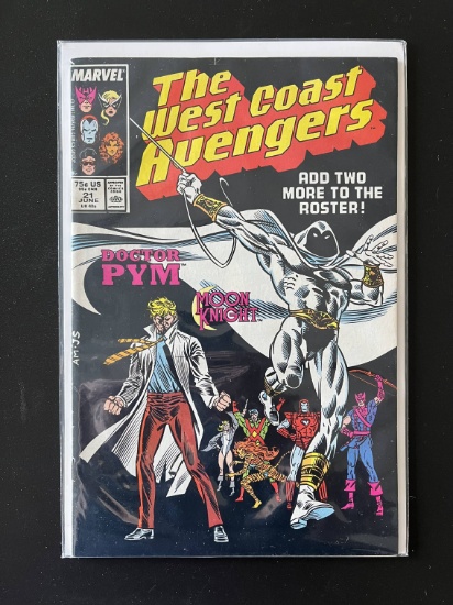 The West Coast Avengers Comic #21 Marvel Comics 1987 Copper Age KEY Moon Knight Joins the West Coast