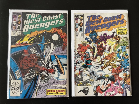 2 Issues The West Coast Avengers Comic #28 & #29 Marvel Comics Copper Age Comics