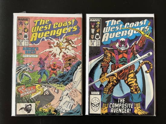 2 Issues The West Coast Avengers Comic #30 & #31 Marvel Comics Copper Age Comics