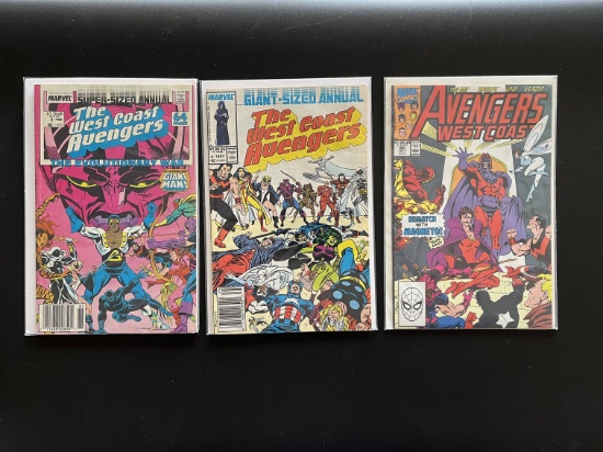 3 Issues The West Coast Avengers Comic #60 & Annual #2 & #3 Marvel Comics Copper Age Comics