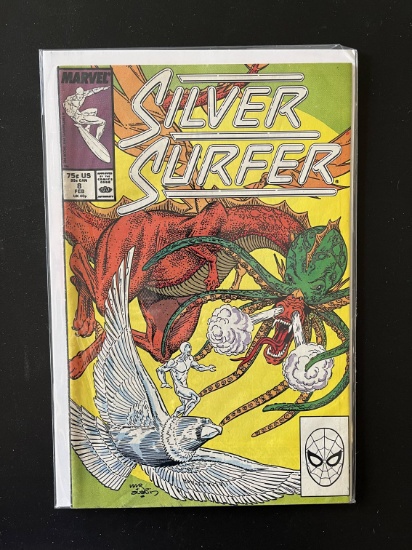 Silver Surfer Comic #8 Marvel Comics 1988 Copper Age KEY 1st Appearance of Pap-Tonn a Kree Scientist
