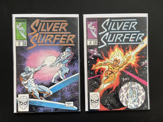 2 Issues Silver Surfer Comic #12 & #14 Marvel Comics Copper Age Comics