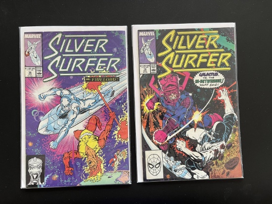 2 Issues Silver Surfer Comic #18 & #19 Marvel Comics Copper Age Comics