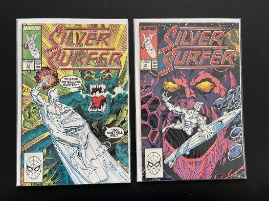 2 Issues Silver Surfer Comic #22 & #23 Marvel Comics Copper Age Comics