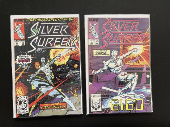 2 Issues Silver Surfer Comic #24 & #25 Marvel Comics Copper Age Comics