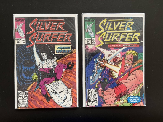 2 Issues Silver Surfer Comic #27 & #28 Marvel Comics Copper Age Comics