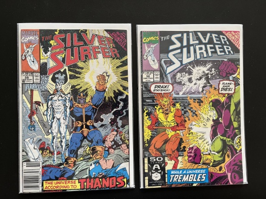 2 Issues Silver Surfer Comic #52 & #55 Marvel Comics