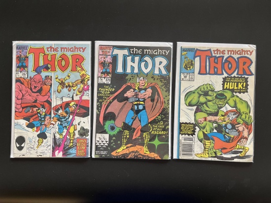 3 Issues The Mighty Thor Comic #357 #370 & #385 Marvel Comics
