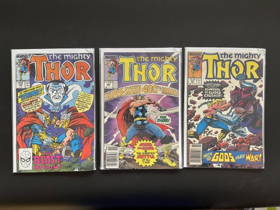3 Issues The Mighty Thor Comic #397 #400 & #413 Marvel Comics