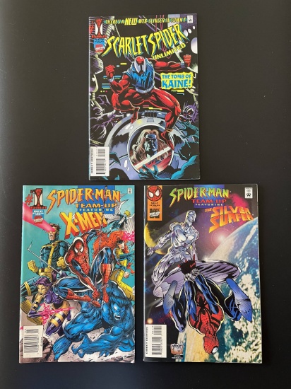 3 Issues Scarlett Spider Unlimited #1 & Spiderman Team Up #1 & #2 Marvel Comics