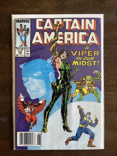 Captain America Comic #342 Marvel KEY 1st Full Appearance of Coachwhip