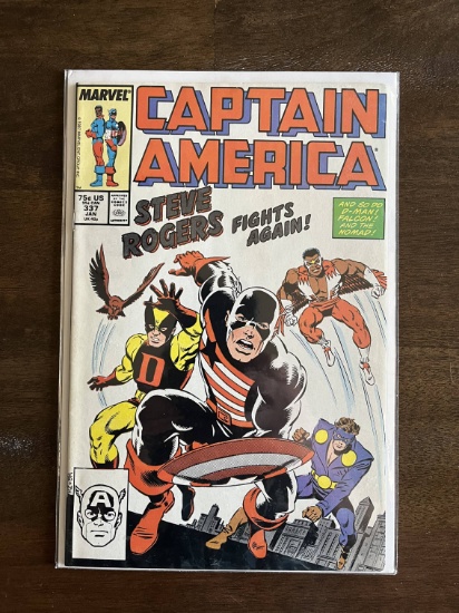 Captain America Comic #337 Marvel KEY 1st Appearance of The Captain, and Black Racer