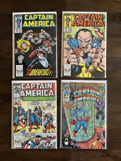 4 Issues of Captain America Comics #338, #340, #355, & #391 Battlestar Meets The Falcon