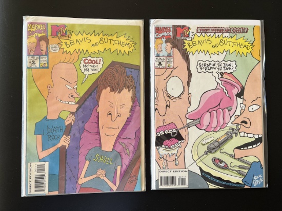 2 Issues Beavis and ButtHead Comic #1 & #2 Marvel Comics KEY 1st Issue