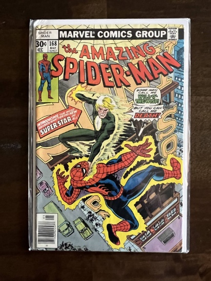 Amazing Spider-Man Comic #168 Marvel 1977 Bronze Age Super Star 30 Cents