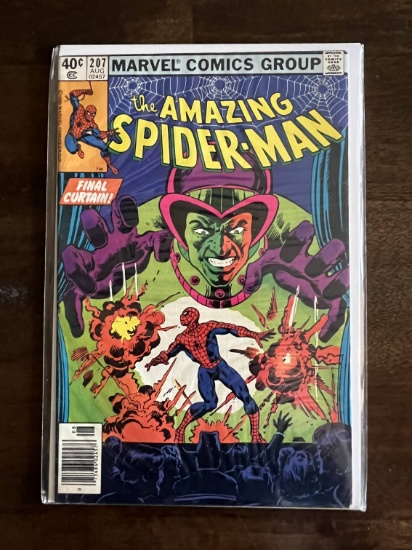 Amazing Spider-Man Comic #207 Marvel 1980 Bronze Age Final Curtain 40 Cents