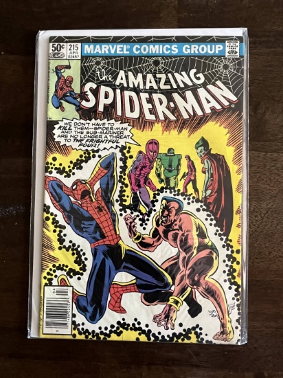Amazing Spider-Man Comic #215 Marvel 1981 Bronze Age Fightful Four Continued