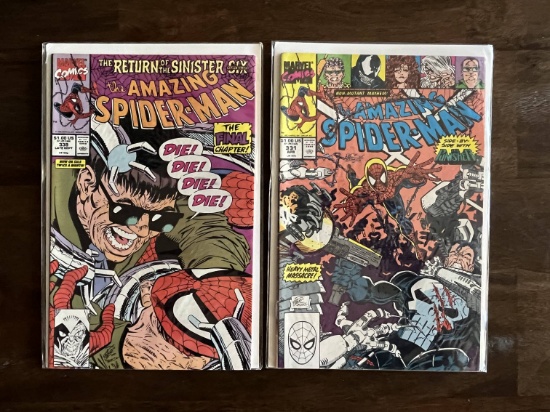 2 Issues The Amazing Spider-Man Comic #331 & #339 Marvel Comics Punisher Return of the Sinister Six