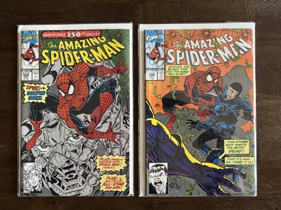 2 Issues The Amazing Spider-Man Comic #349 & #350 Marvel Comics Black Fox Doctor Doom