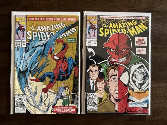 2 Issues The Amazing Spider-Man Comic #366 & #368 Marvel Comics Red Skull Spider-Slayers