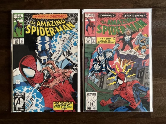 2 Issues The Amazing Spider-Man Comic #376 & #377 Marvel Comics Cardiac Styx & Stone