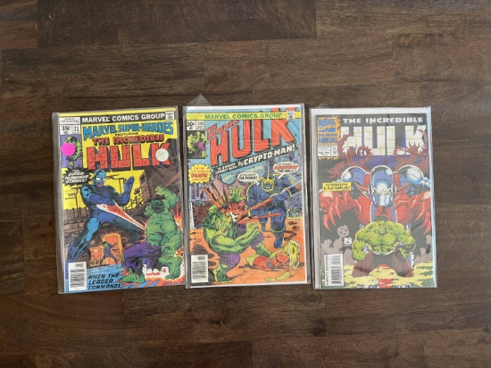 3 Issues Hulk Comic #205 Marvel Super Heroes Comic #71 & The Incredible Hulk Annual Comic #18 Marvel