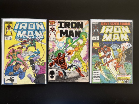 3 Issues Iron Man Comics #211 #224 & Annual #9 Marvel Comics Sunturion Stratosfire