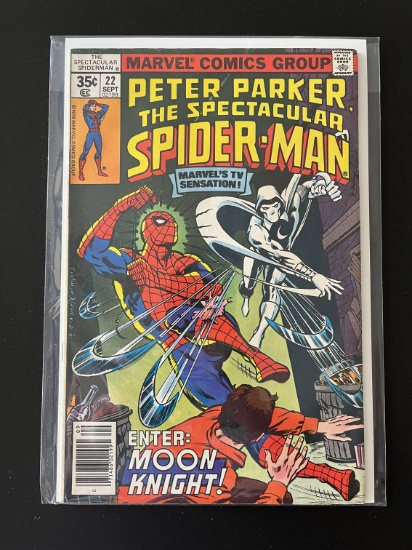 Spectacular Spider Man Comic #22 Marvel Comic1978 Bronze Age KEY 1st Meeting and Battle of Spiderman