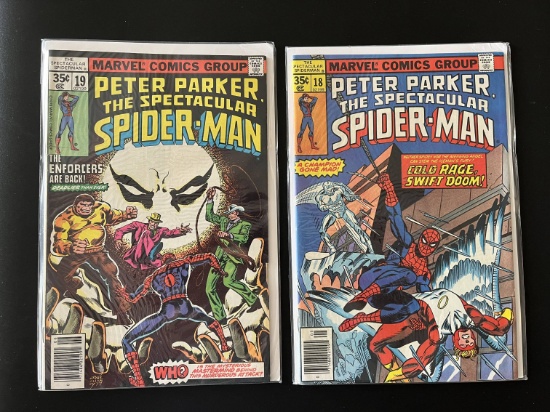 2 Issues The Spectacular Spiderman Comic #18 & #19 Marvel Comics 1978 Bronze Age Comics