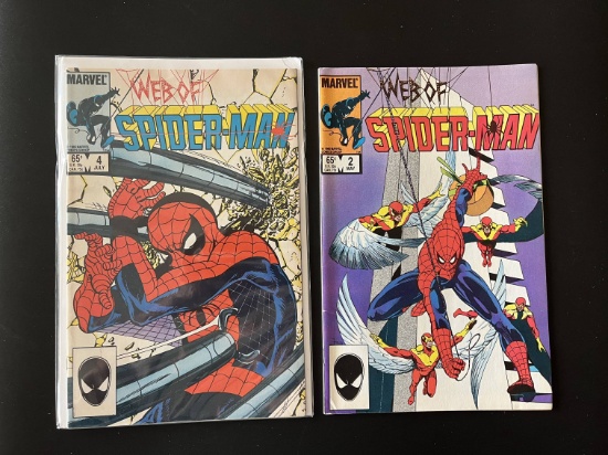 2 Issues Web of Spiderman Comic #2 & #4 Marvel Comics Copper Age Comics