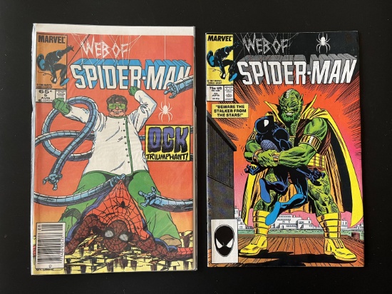 2 Issues Web of Spiderman Comic #5 & #25 Marvel Comics Copper Age Comics