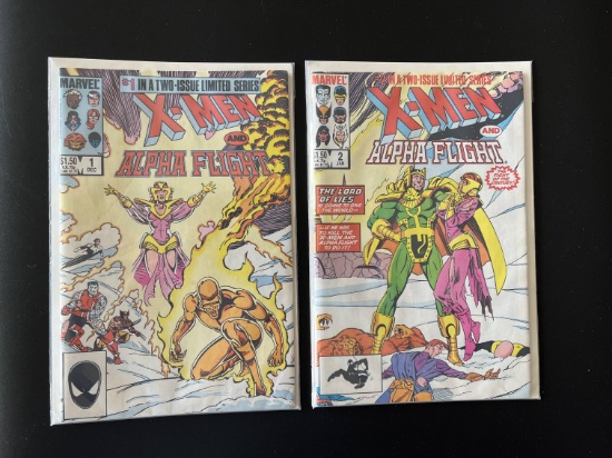 2 Issues X Men and Alpha Flight Comic #1 & #2 Marvel Comics Full Set