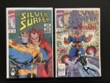 2 Issues Silver Surfer Comic #38 & #45 Marvel Comics Copper Age Comics