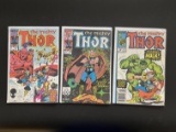 3 Issues The Mighty Thor Comic #357 #370 & #385 Marvel Comics
