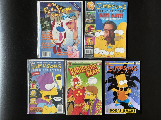 5 Issues Simpsons Illustrated Magazine Ren & Stimpy Show Exposed Simpsons Comics and Stories #1 Radi