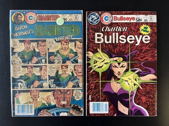 2 Issues Baron Weirwulf's Haunted Library #52 & Charlton Bullseye Comic #3 Charlton Comics Bronze Ag