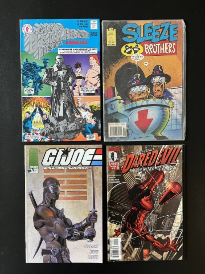 4 Issues GI Joe Comic #1 Daredevil Comic #1 Sleeze Brothers #5 & Giant Dark Horse Presents Annual #5