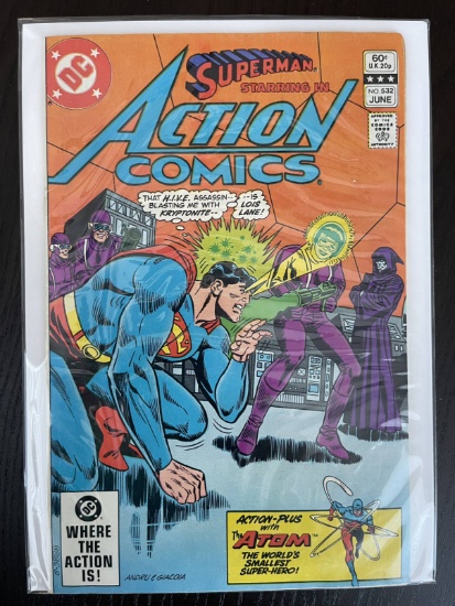 Action Comics #532 DC Comics 1982 Bronze Age Superman 60 Cents Plus the Atom!