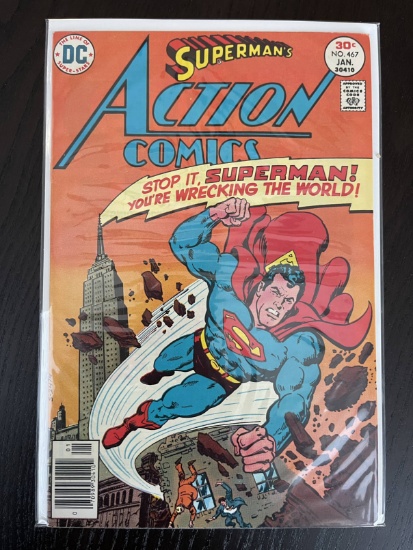Action Comics #467 DC Comics 1977 Bronze Age Superman 30 Cents Superdog!