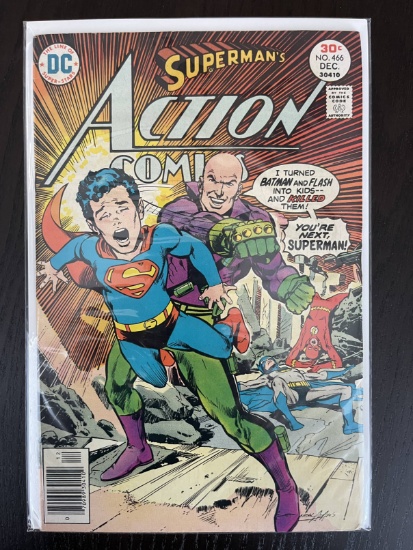 Action Comics #466 DC Comics 1976 Bronze Age Superman 30 Cents Neal Adams
