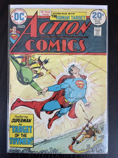 Action Comics #432 DC Comics 1974 Bronze Age Superman Plus the Human Target! 20 Cents KEY