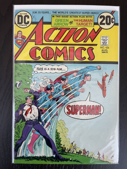 Action Comics #426 DC Comics 1973 Bronze Age Superman Plus Green Arrow and the Human Target! 20 Cent