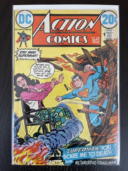 Action Comics #416 DC Comics 1972 Bronze Age Superman Plus Metamorpho! 20 Cents