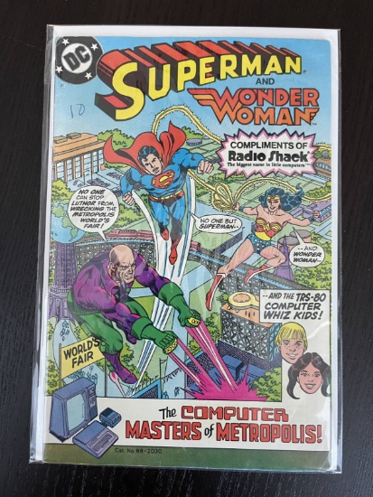 Superman and Wonder Woman Comic RADIO SHACK TRS-80 Computer Whiz Kids 1982 Bronze Age