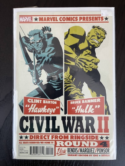 Marvel Comics Presents Civil War II Hawkeye Hulk Round 4 (#4) Variant Cover B 2016