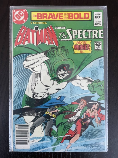 Brave and the Bold Comic #199 DC Batman & The Spectre 60 Cents 1983 Bronze Age Tron Ad on Back
