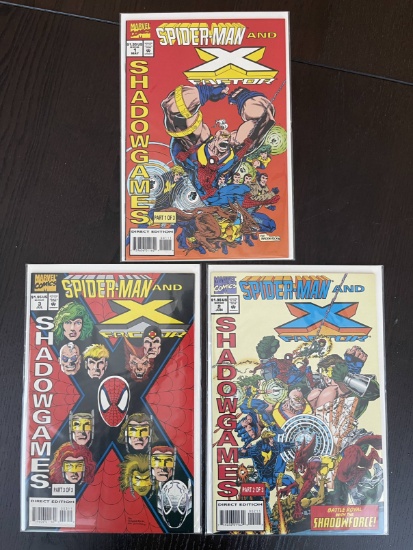 Complete Series of Spider-Man and X-Factor Shadowgames #1-3 Marvel Comics 1994