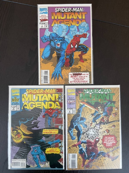 Complete Series of Spider-Man: The Mutant Agenda Comics #1-3 Marvel X-Men and Beast! 1994