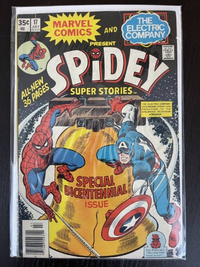 Marvel Comics and Electric Company Present SPIDEY Super Stories Comic #17 Bronze Age 1976 Captain Am